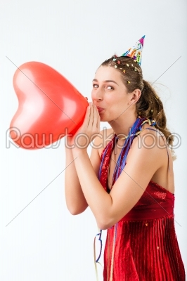 Woman celebrating birthday or valentines day