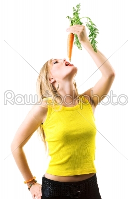 woman eating carrot