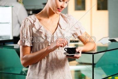 Woman in a coffeeshop