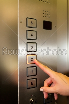 Woman in elevator or lift