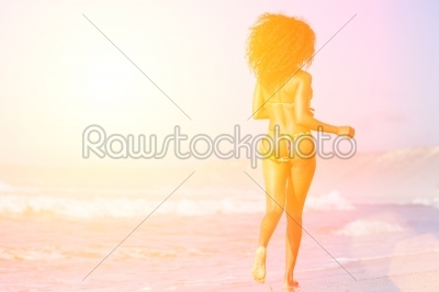 Woman on beach in summer vacation