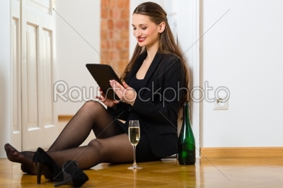 Woman using Internet for online Dating 