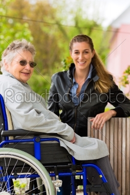 woman visiting her grandmother 