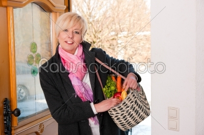 Woman with her groceries