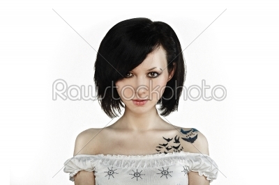 woman with short dark hair