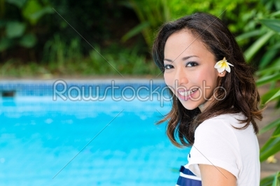 Young Asian woman in exotic environment