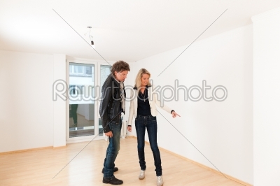 Young couple looking for real estate