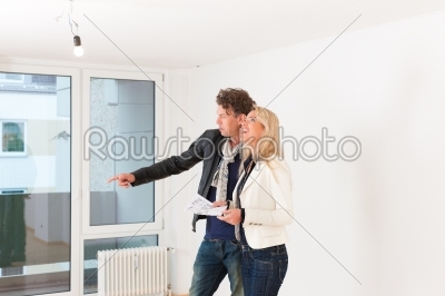 Young couple looking for real estate