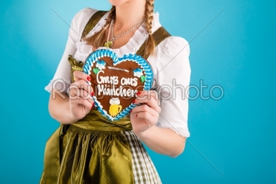 Young woman in traditional clothes - dirndl or tracht