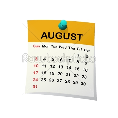 2014 calendar for August.