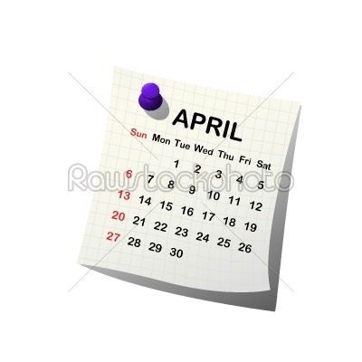 2014 paper calendar for April