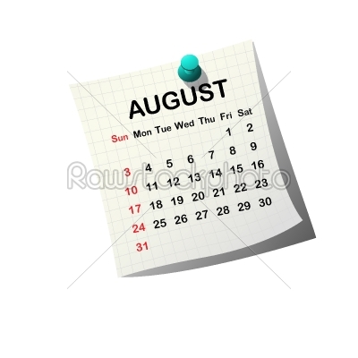 2014 paper calendar for August