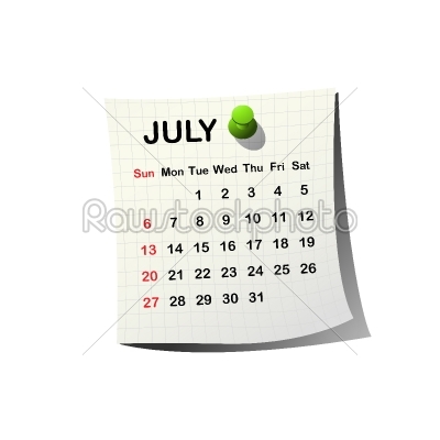2014 paper calendar for July