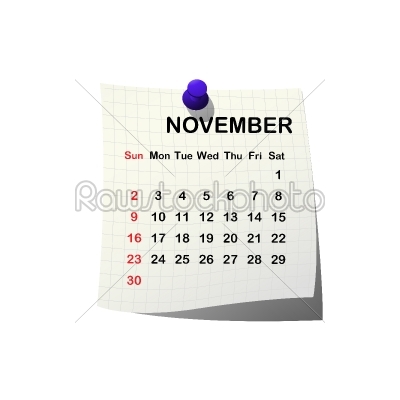2014 paper calendar for November
