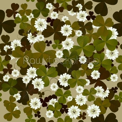 A seamless floral pattern with clovers