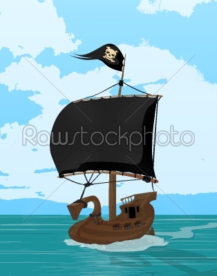 Black sails pirate ship