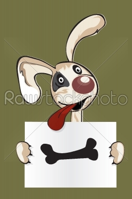Cartoon puppy with sign