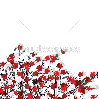 Floral pattern over white