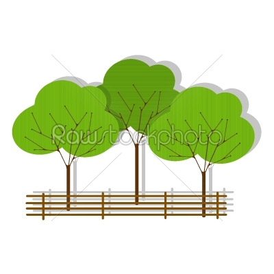 Green forest icon on white