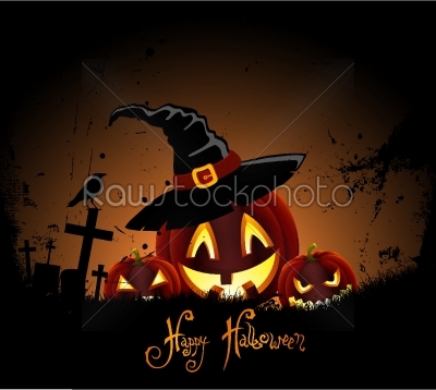 Grunge Background for Halloween Party with Pumpkin Haunted