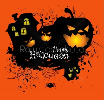 Halloween grunge vector card or background