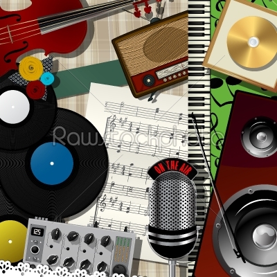 Music colage abstract design