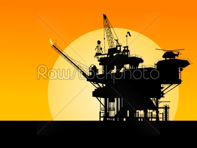 Oil platform silhouette