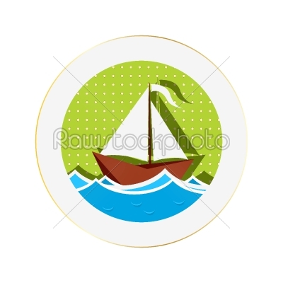 Sailing boat sticker