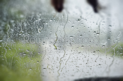 Abstract capture of Natural water _drop_ on the Window glass from 