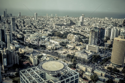 Aerial view of the City of Tel Aviv, Israel