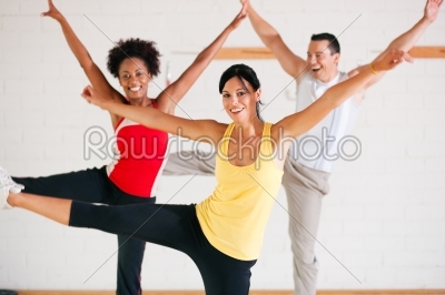 Aerobics training in gym