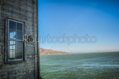 Alcatraz building with window