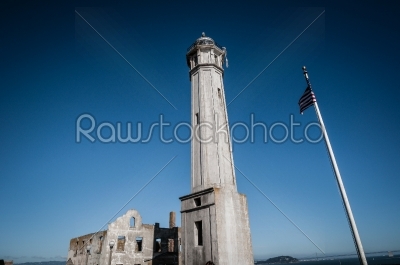Alcatraz with US Flag