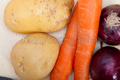 basic vegetable ingredients carrot potato onion 