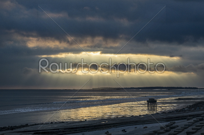 Beautiful Cloudy day Sunny afternoor landscape of the sea beach 
