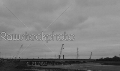 Black and White Industrial Landscape