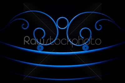 blue fence ornamental elements on black background