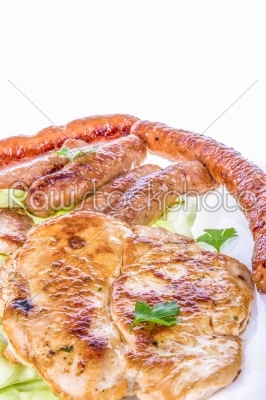 broil meat on plate