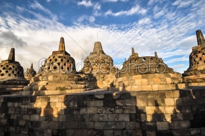 Buddist temple Borobudur Stupa complex in Yogjakarta in Java