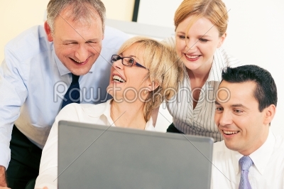 Business team working on computer