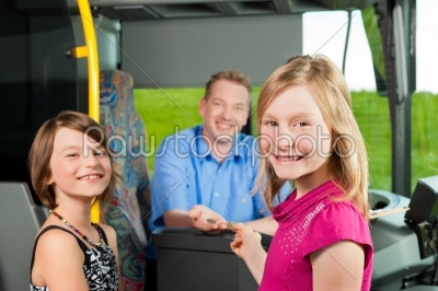 Children boarding a bus