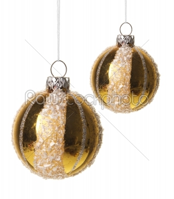 christmas baubles gold
