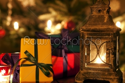 Christmas with lights and presents