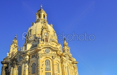 Church Frauenkirche in Dresden with resident buildings