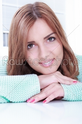 closeup portrait of beautiful woman smiling