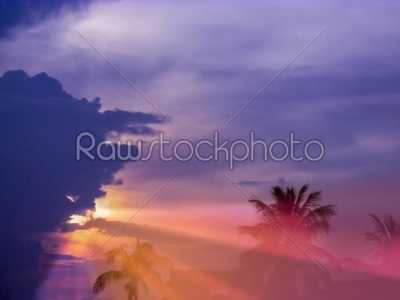 Colorfull Sunset with multy colors fo blue,orange,purple,red,sun