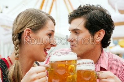 Couple in a beer tent