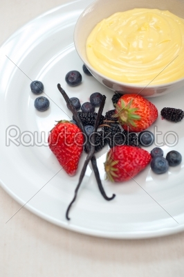 custard vanilla pastry cream and berries
