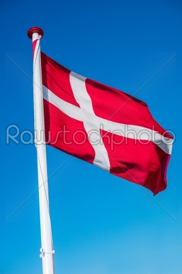 Danish flag on a flag pole