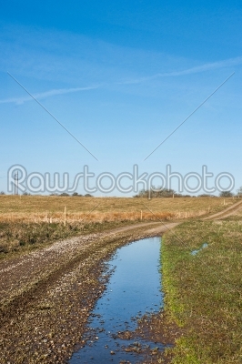 Dirt track with water